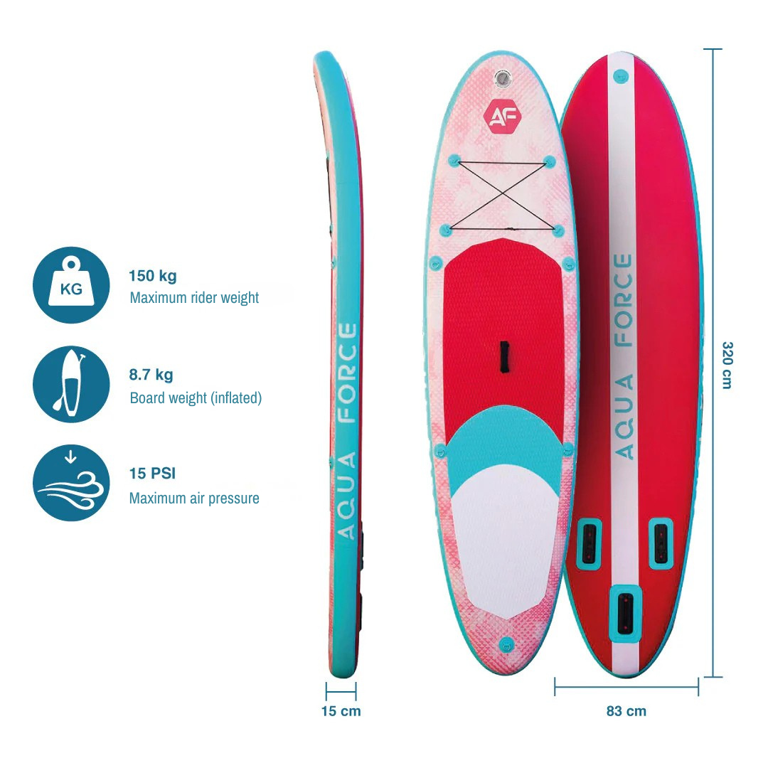 10’6” Pink Inflatable Stand Up Paddle Board (SUP) - Double Layer