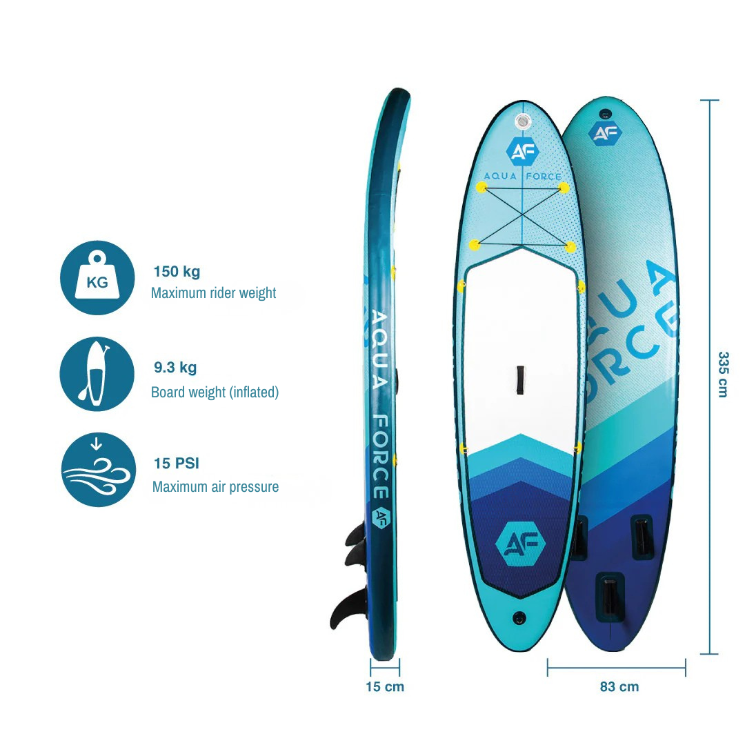 11’ Wave Inflatable Stand Up Paddle Board (SUP) - Double Layer
